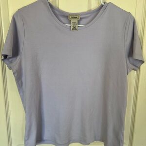 L.L. Bean Vintage 100% Cotton Light Purple Short Sleeve Tee